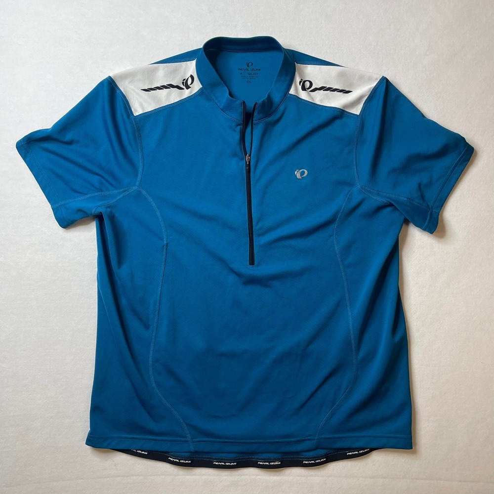 Pearl Izumi Mens Cycling Jersey XXL Blue‎ White Short Sleeve Bike Shirt